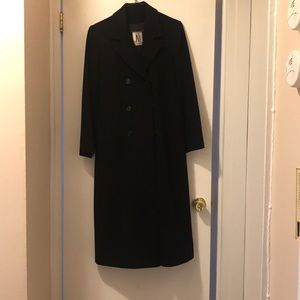 Jones New York 100% Wool Black Long Pea Coat